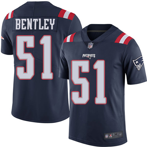 New England Patriots Football 51 Rush Vapor Limited Navy Blue Men Ja Whaun Bentley NFL Jersey